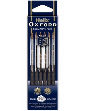 Oxford Ballpoint Pens 6pk - Black